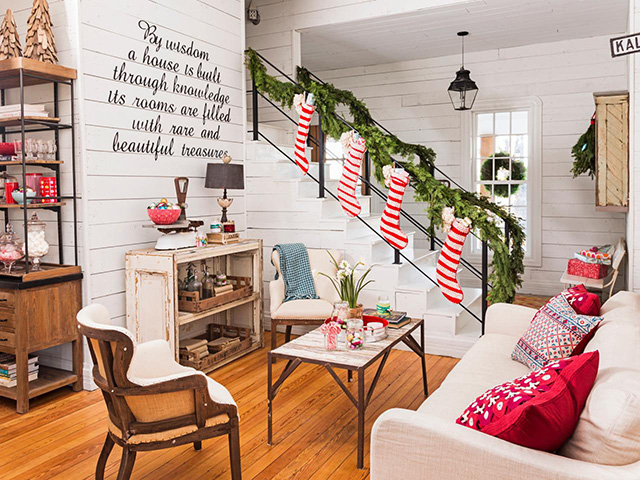 Vianočná dekorácia obývacej izby